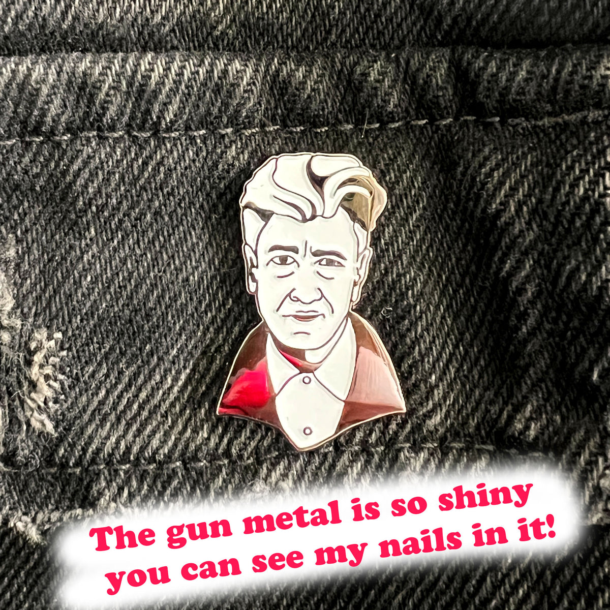 David Lynch Lapel Pin | Glow in the Dark | Twin Peaks