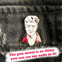 David Lynch Lapel Pin | Glow in the Dark | Twin Peaks